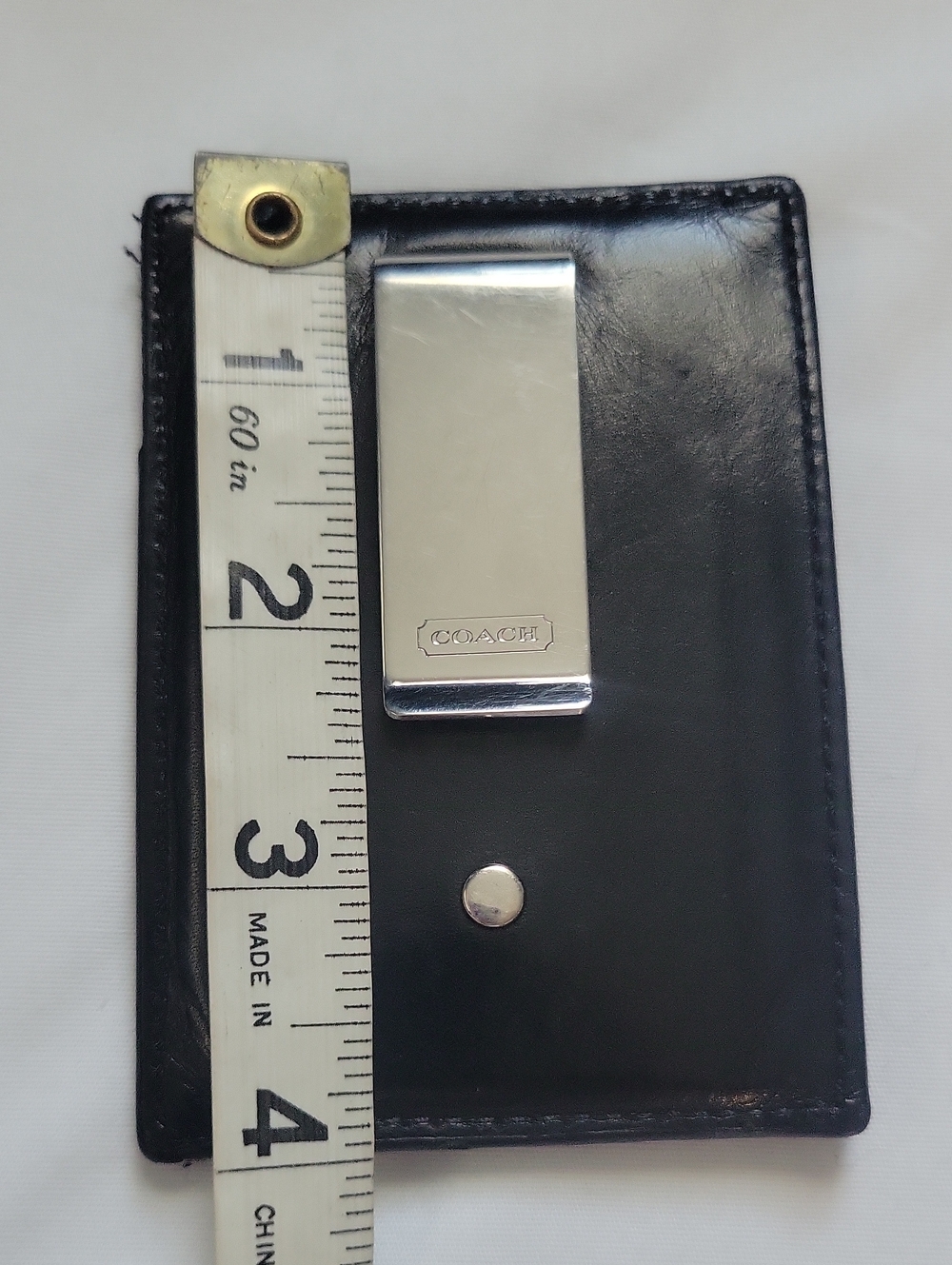 Coach Black Leather Card Sleeve Wallet - Picture 8 of 9